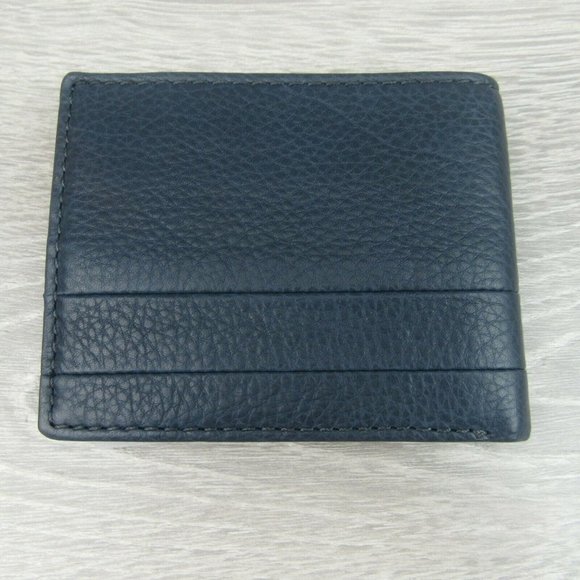 Fossil Lufkin Traveler Leather Deep Indigo Men's Wallet NEW - Picture 2 of 12